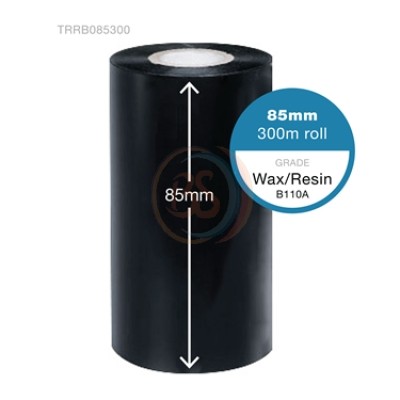 SILVER Wax Resin Ribbon 85mm x 300m Brand :