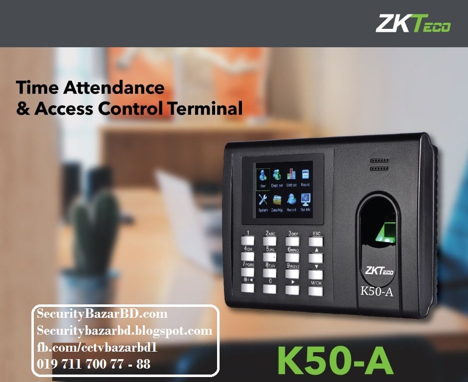 ZKTeco K50A-Fingerprint Time Attendance & Access Control